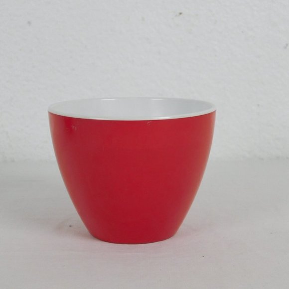 Royalon Melamine Melmac Red White Coffee Tea Cup #304 USA Set of 2 Vintage FLAW - Picture 5 of 12